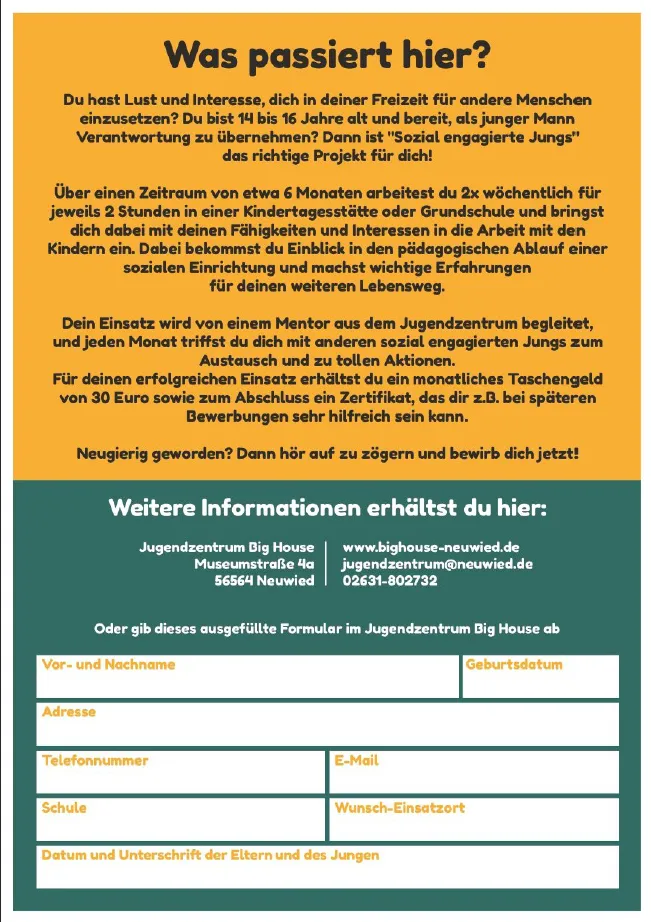 Sozial engagierte Jungs gehen in die nächste Runde