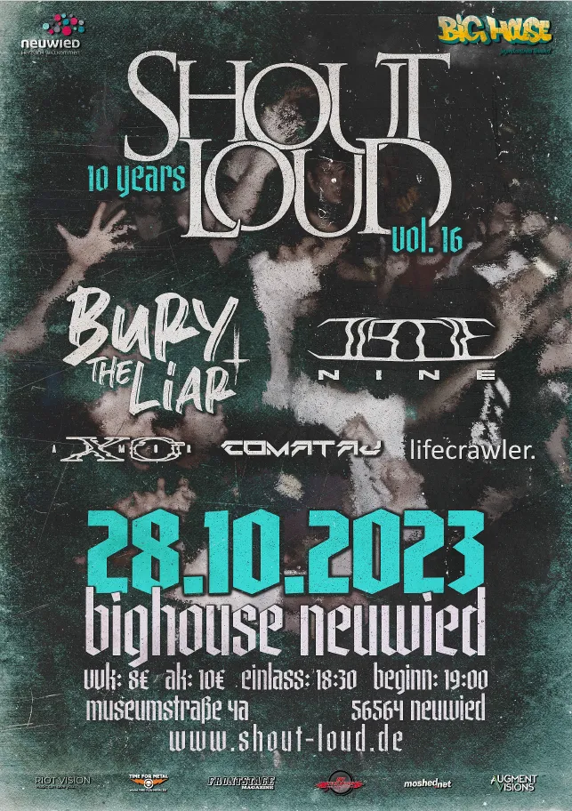 10 Jahre Shout loud: 16. Auflage am 28. Oktober im Big House