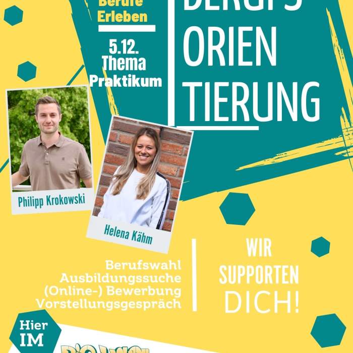 Ab November monatlich: Berufsorientierung mit Eventcharakter