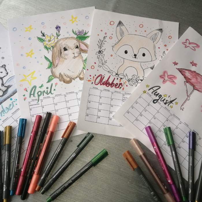 Kalender basteln und Tiere zeichnen im Stadtteiltreff Neuwied