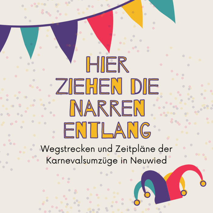 Wegstrecken und Zeitpläne der Karnevalsumzüge in Neuwied