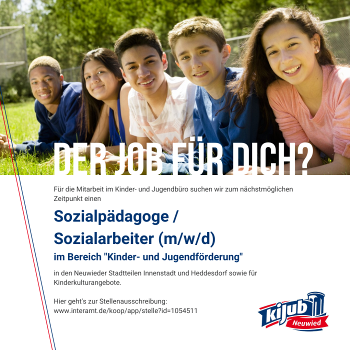 Sozialpädagoge / Sozialarbeiter im Bereich „Kinder- und Jugendförderung“ (m/w/d)